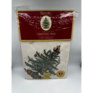 Spode Christmas Tree Tablecloth Fabric 60x104” Oblong Seats 8-10 NIP